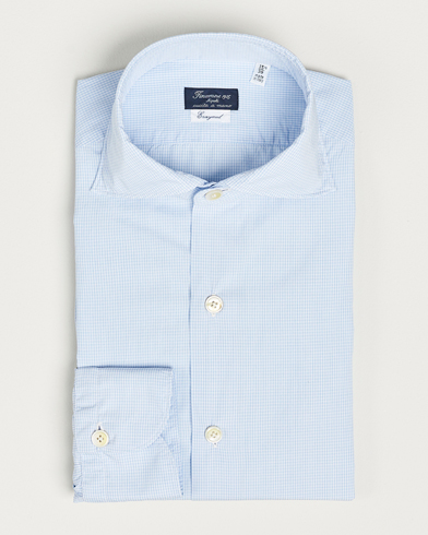 Men | Finamore Napoli | Finamore Napoli | Milano Slim Washed Dress Shirt Blue Check