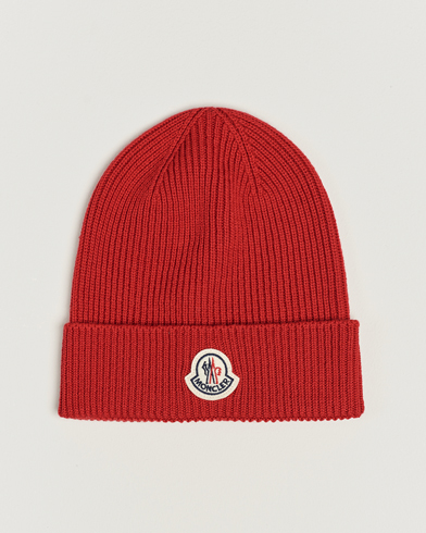Men | Beanies | Moncler | Ribbed Wool Beanie Red