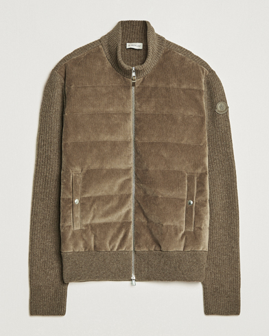 Men | Sweaters & Knitwear | Moncler | Corduroy Zip Cardigan Taupe