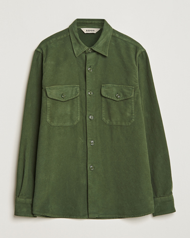 Men | Coats & Jackets | Aspesi | Moleskine Shirt Jacket Dark Military