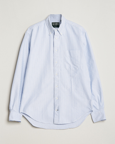 Men | Oxford Shirts | Gitman Vintage | Button Down Striped Oxford Shirt Light Blue