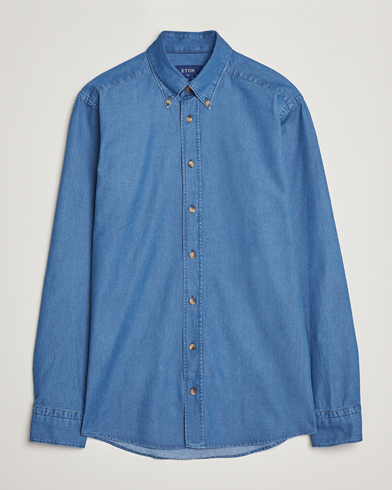 Men | Eton | Eton | Slim Fit Denim Shirt Blue