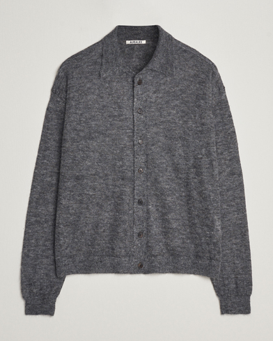 Men | Sweaters & Knitwear | Auralee | Kid Mohair Knit Cardigan Charcoal
