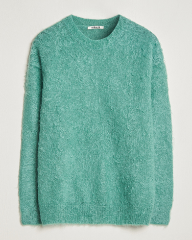 Men | Sweaters & Knitwear | Auralee | Brushed Mohair Pullover Jade Green
