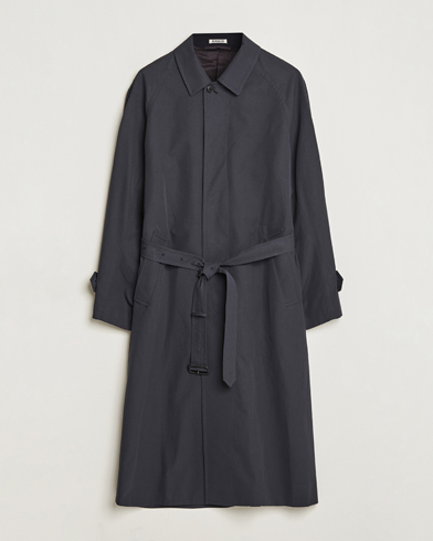 Men | Autumn Jackets | Auralee | Finx Gabardine Trench Coat Black