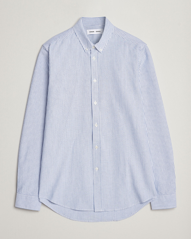 Men |  | Samsøe & Samsøe | Liam Striped Button Down Shirt  Blue/White