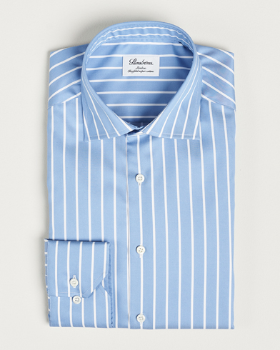 Men | Shirts | Stenströms | Slimline Striped Cut Away Shirt Blue