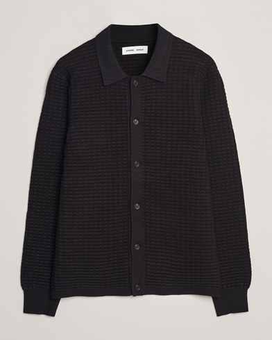 Men | Samsøe & Samsøe | Samsøe & Samsøe | Jules Waffle Knitted Cardigan Black