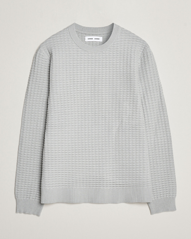 Men | Samsøe & Samsøe | Samsøe & Samsøe | Jules Waffle Knitted Crew Neck High Rise Grey
