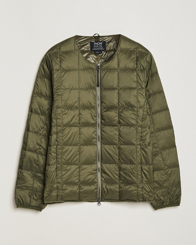 Men | Coats & Jackets | TAION | Crew Neck W-Zip Down Jacket Dark Olive