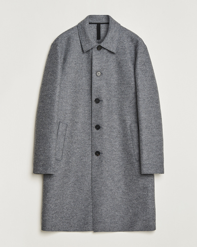 Men | Contemporary jackets | Harris Wharf London | Pressed Wool Mac Coat Grey Moul