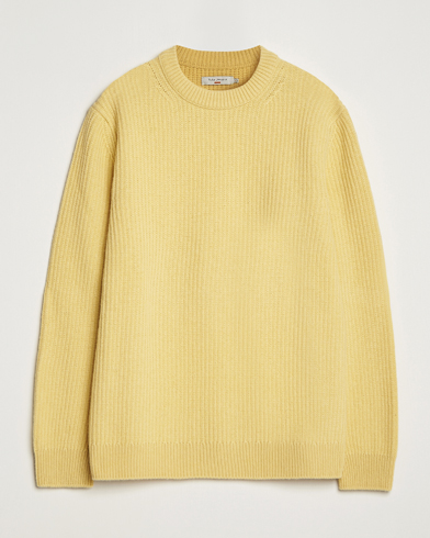Men | Nudie Jeans | Nudie Jeans | August Wool Rib Knitted Sweater Citra Yellow