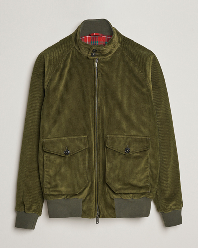 Men | Coats & Jackets | Baracuta | G9 Pocket Padded Cord Harrington Jacket Olive