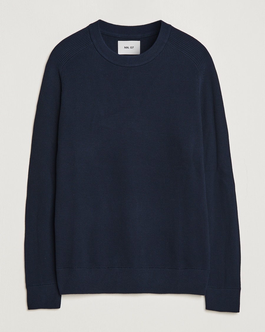 NN07 Kevin Cotton Knitted Sweater Navy Blue – Blue