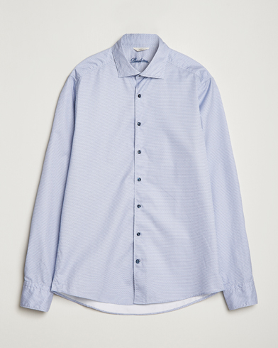 Men |  | Stenströms | Slimline Micro Print Cut Away Shirt Blue