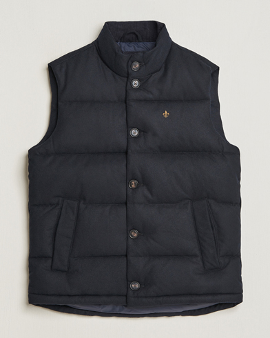 Men |  | Morris | Alston Wool Flanell Vest Blue