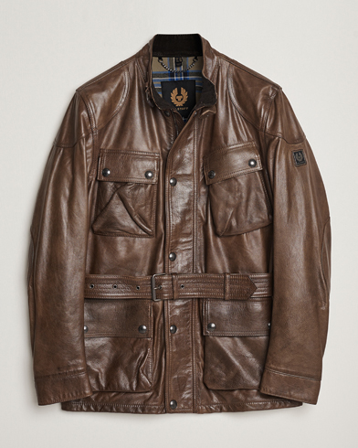 Men | Spring Jackets | Belstaff | Trailmaster Panther Leather Jacket Antique Bronze