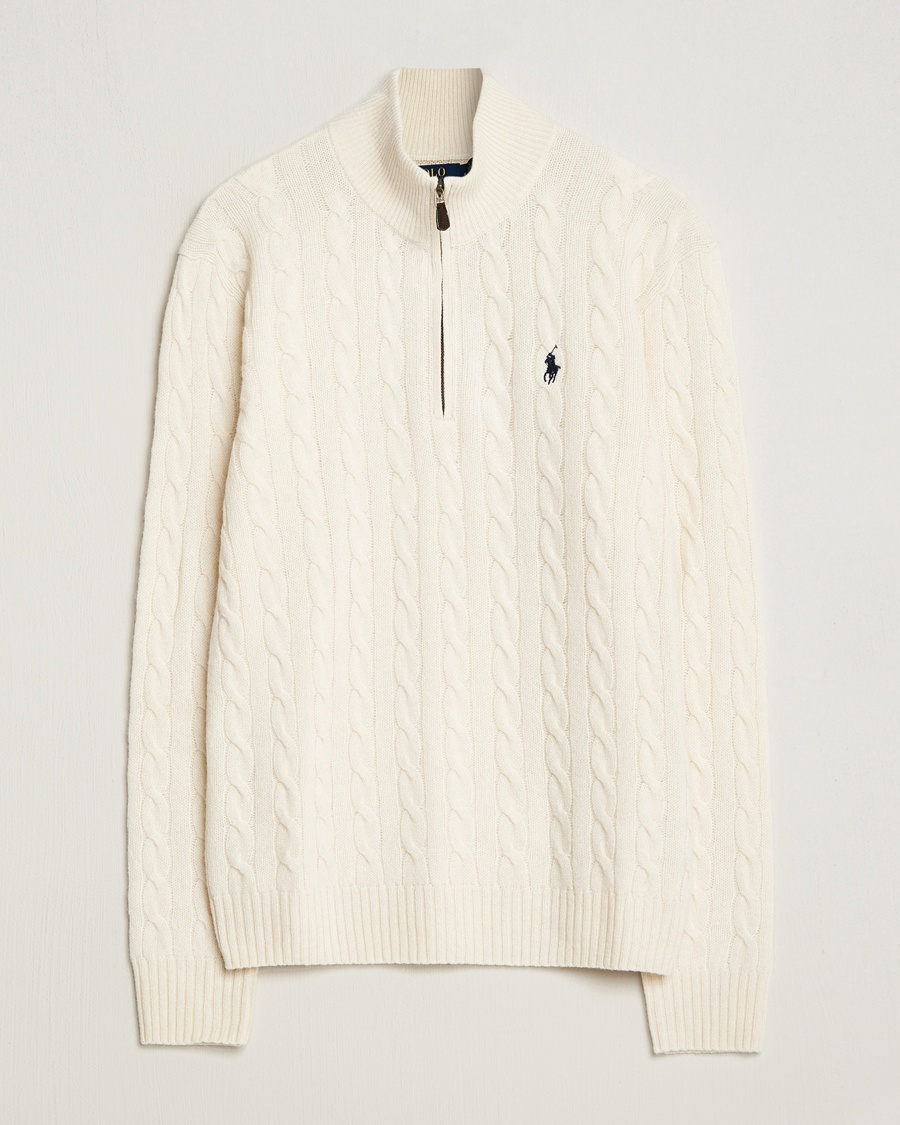 NN07 Holger Knitted Ribbed Half Zip Ecur at CareOfCarl.com