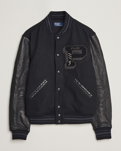 Men | Bomber Jackets | Polo Ralph Lauren | Varsity Lined Bomber Jacket Black