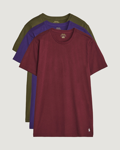 Men |  | Polo Ralph Lauren | 3-Pack Crew Neck T-Shirt Wine/Green/Purple