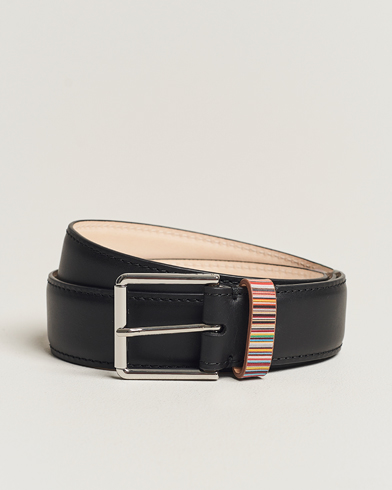 Men | Sale accessories | Paul Smith | Leather Stripe Belt Black