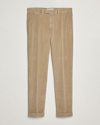 Men | Corduroy Trousers | Briglia 1949 | Slim Fit Corduroy Trousers Beige