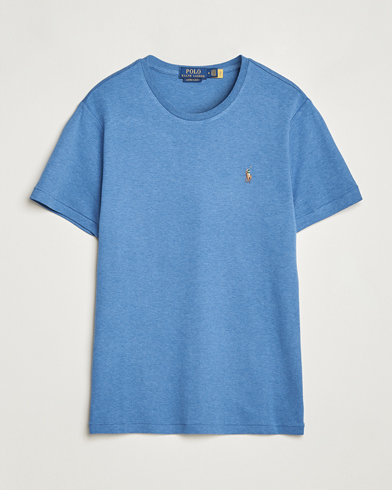 Men |  | Polo Ralph Lauren | Luxury Pima Cotton Crew Neck T-Shirt Fog Blue Heather
