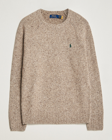 Men | Knitted Jumpers | Polo Ralph Lauren | Wool Knitted Donegal Sweater Bark