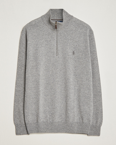 Men | Sale: 30% Off | Polo Ralph Lauren | Merino Knitted Half Zip Sweater Fawn Grey Heather