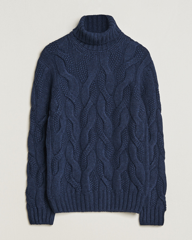 Men |  | Gran Sasso | Wool/Cashmere Heavy Knitted Structured Polo Navy