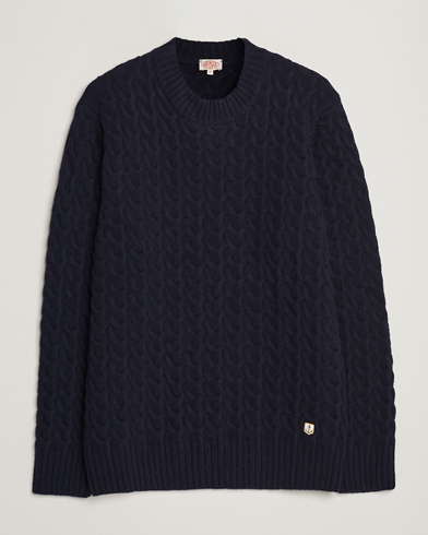 Men |  | Armor-lux | Pull RDC Wool Structured Knitted Sweater Navy