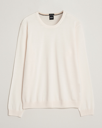 Men | Sweaters & Knitwear | BOSS BLACK | Leno Knitted Sweater Open White