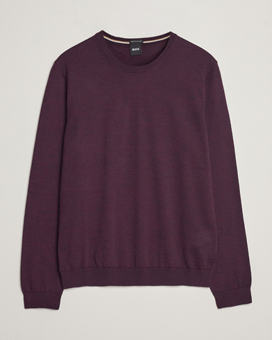 Men | Sweaters & Knitwear | BOSS BLACK | Leno Knitted Sweater Dark Red