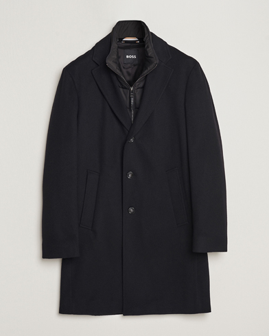Men | Coats | BOSS BLACK | Hyde Wool Bib Coat Black