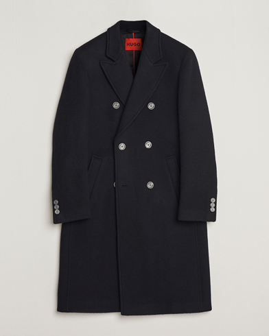 Men | Contemporary jackets | HUGO | Miroy Wool Double Breasted Coat Black