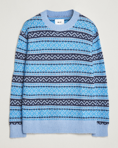 Men |  | NN07 | Grant Wool Fairisle Sweater Light Blue