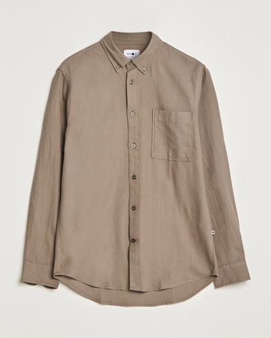 Men |  | NN07 | Arne Brushed Flannel Shirt Dark Clay