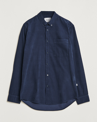 Men |  | NN07 | Arne Baby Cord Shirt Navy Blue