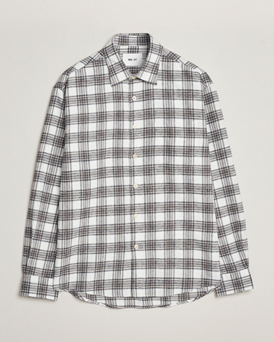 Men |  | NN07 | Deon Brushed Flannel Checked Shirt Cream/Brown