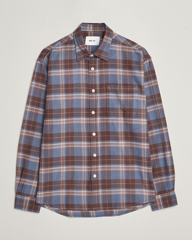 Men |  | NN07 | Deon Brushed Flannel Checked Shirt Brown/Blue