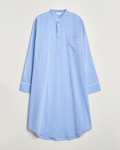 Men |  | Derek Rose | Cotton Pullover Nightshirt Light Blue