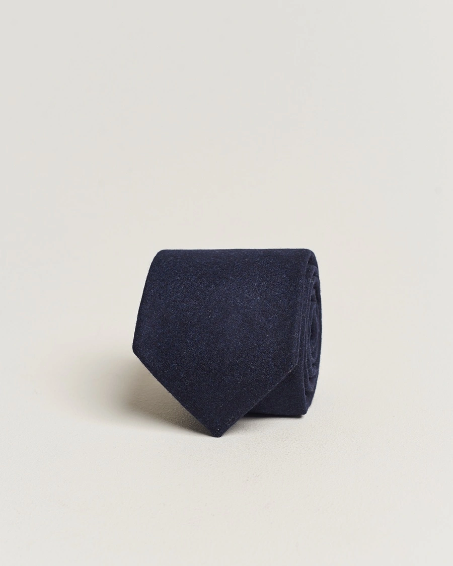 Amanda Christensen Wool Flannel 8cm Tie Navy – Blue