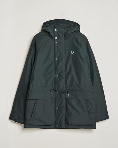 Men | Parkas | Fred Perry | Padded Zip Through Parka Night Green