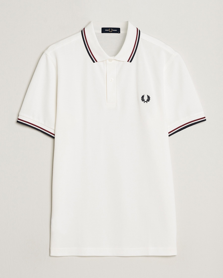 Fred Perry Twin Tipped Polo Shirt Snow White – White