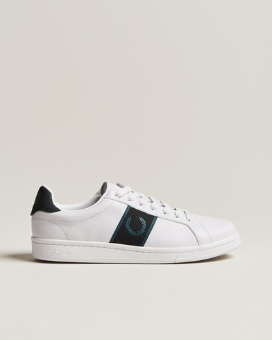 Men |  | Fred Perry | B721 Leather Sneaker White/Petrol Blue