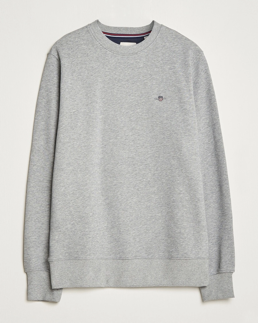 Gant Original Crew Neck Sweatshirt Grey Melange – Grey