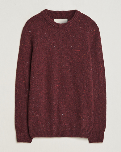 Men | Sweaters & Knitwear | GANT | Neps Donegal Crew Neck Sweater Plumped Red