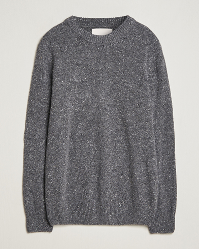 Men | Knitted Jumpers | GANT | Neps Donegal Crew Neck Sweater Antracite
