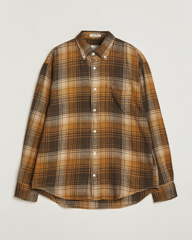 Men | GANT | GANT | Relaxed Fit Heavy Flannel Checked Shirt Woody Brown