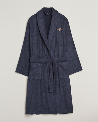 Men | Robes | GANT | Archive Shield Terry Robe Evening Blue